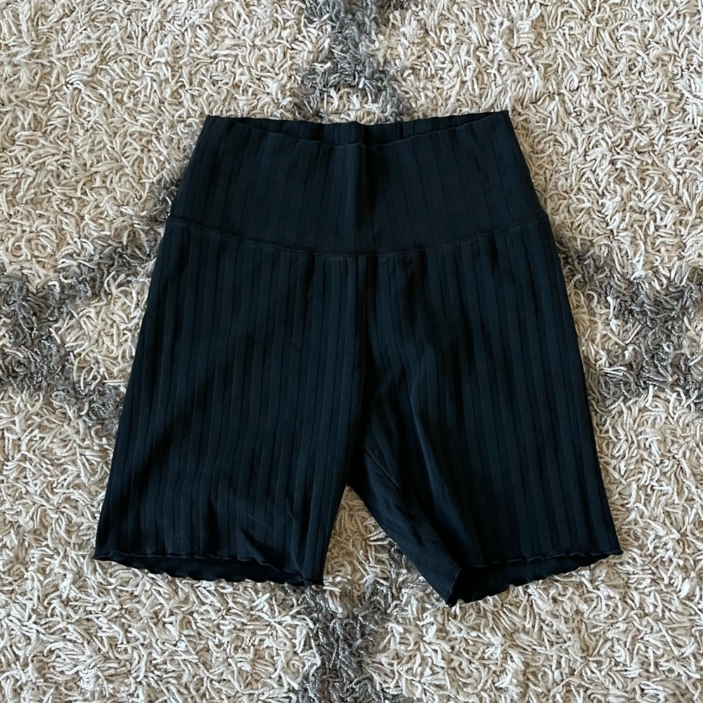 Women’s Aerie Dark Gray Ribbed Bike Shorts